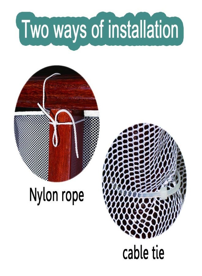 AUOXER Child Safety Rail Net for Balcony, Patios, Railing and Stairs. Security Guards for Kids/Pet/Toy Both Indoors and Outdoors. 10ft x2.5ft, Sturdy Mesh Fabric Material. (White) - Image 5