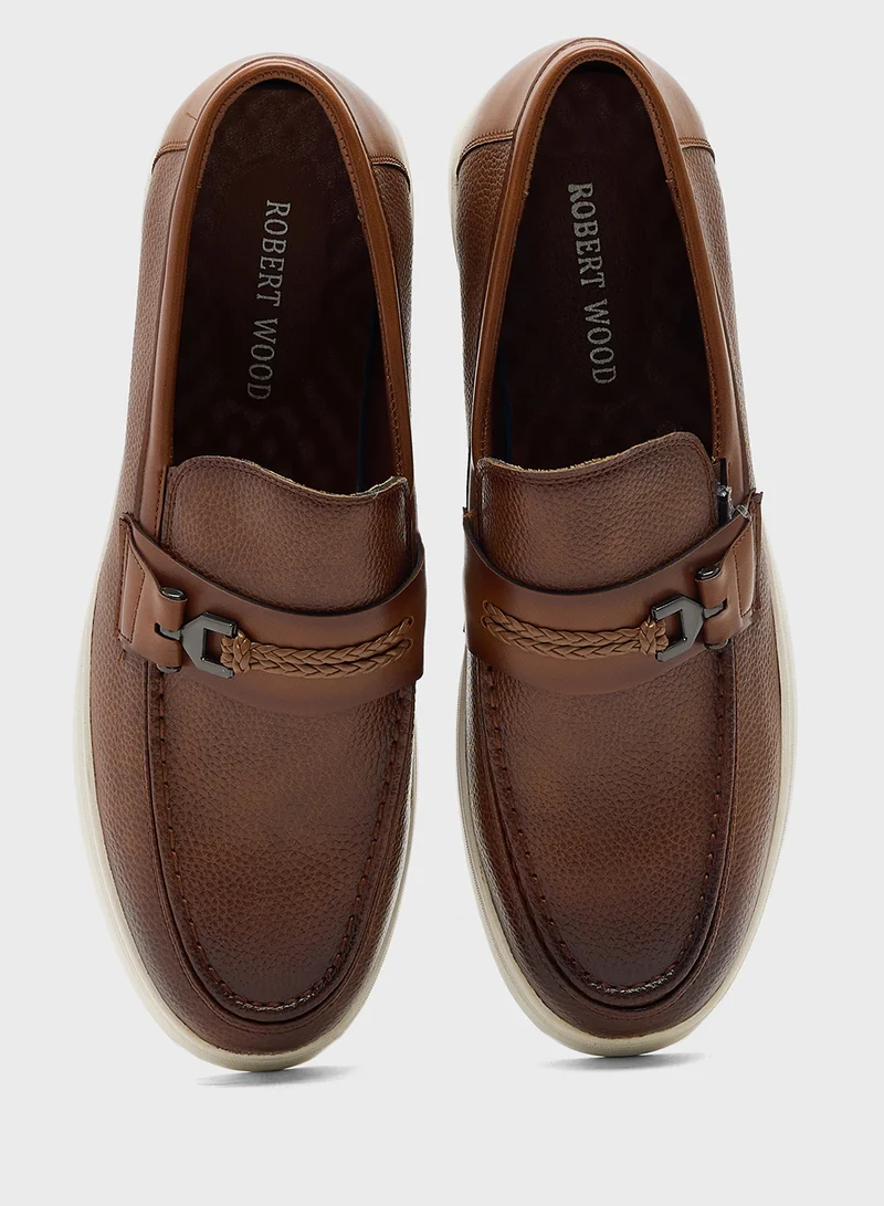 Robert Wood Casual Buckle Detail Slip Ons