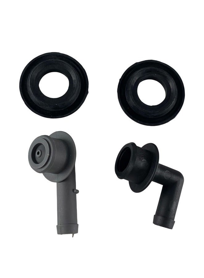 XDF Ghost thorn 53013360AA PCV CCV VENT VALVE ELBOW & GROMMET SET PCV CCV 2x Vent Valve Elbows and 2x Grommets compatible for Jeep Grand Cherokee 4.0L 2000 2001 2002 2003 2004 - Image 1