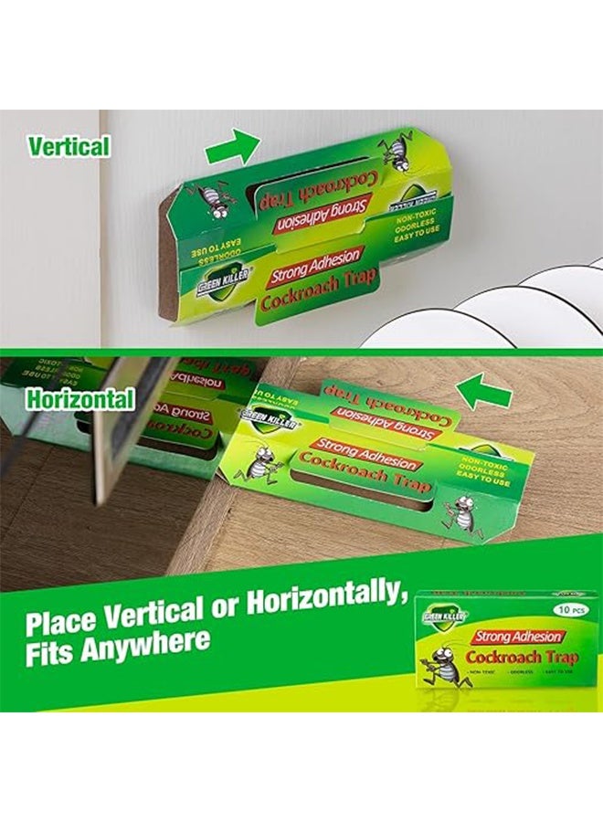 GREEN KILLER 10 Piece Strong Adhesion Cockroach Trap, Non Toxic and Environmentally Friendly Cockroach Bait Trap, Suitable for Indoor Cockroach Extermination Devices for Ants, Spiders, Insects, and Beetles - Image 3