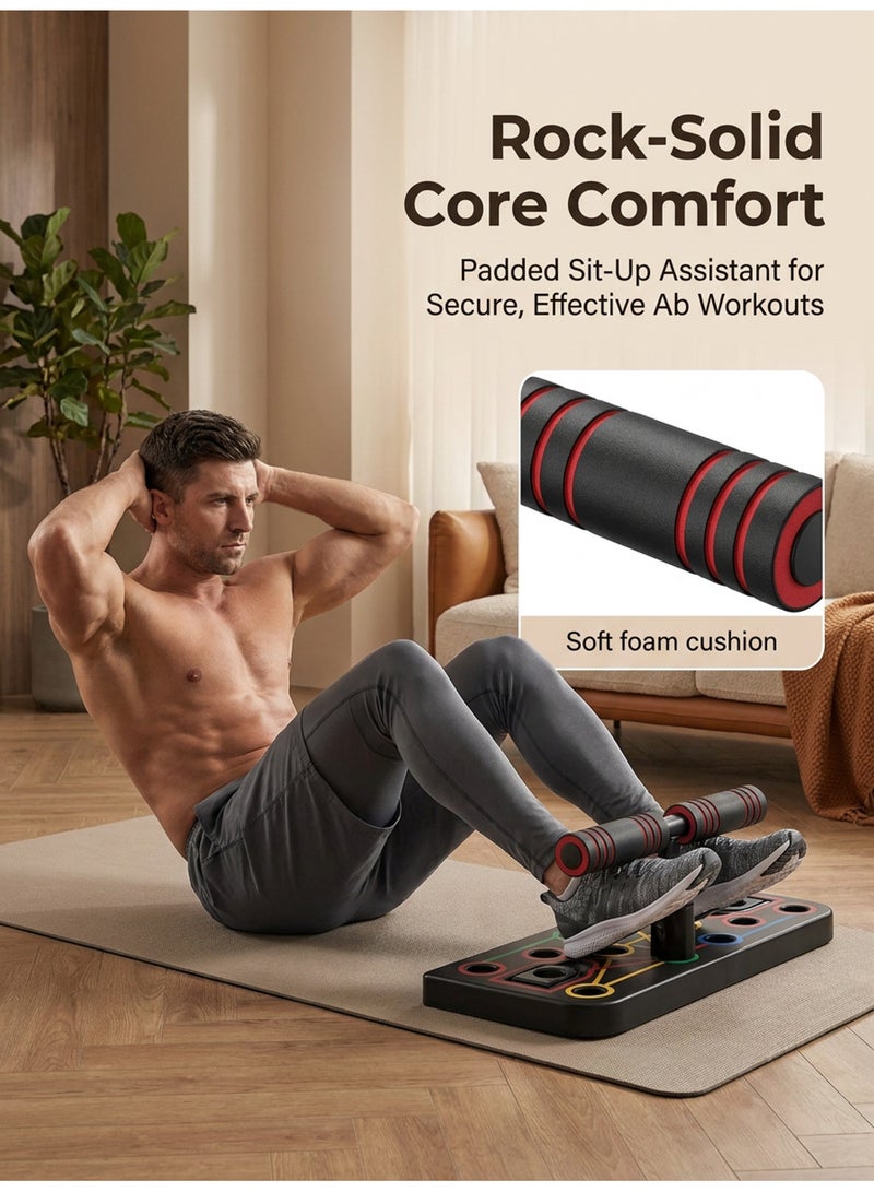 Axpeih Multifunctional Push Up Board with Sit Up Assistant, 2 Resistance Bands and Storage Bag, Portable Home Gym Strength Training Set - Image 5