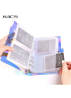 KADS Nail Stamp Plate Stamping Plates Cases Stamp Nail Stencil Holographic Nail Plates Holder Case Stamping Templates Organizer Collection Manicure Template (Case With 16 Square Slots)  - Image 1