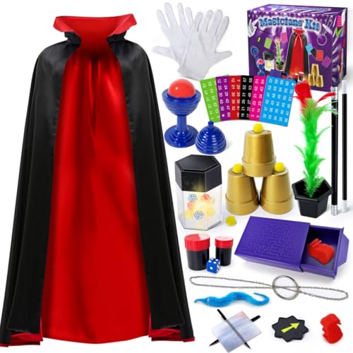 PATIFEED Magic Kit Magic Tricks with Magician Costume for Kids Magic Set for Kids Ages 6 7 8 9 10 11 12 Year Old - Image 1