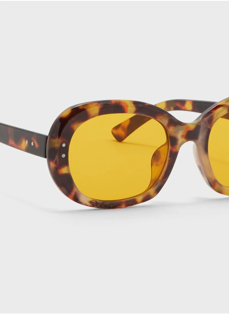 Ginger Oversized Round Len Sunglasses