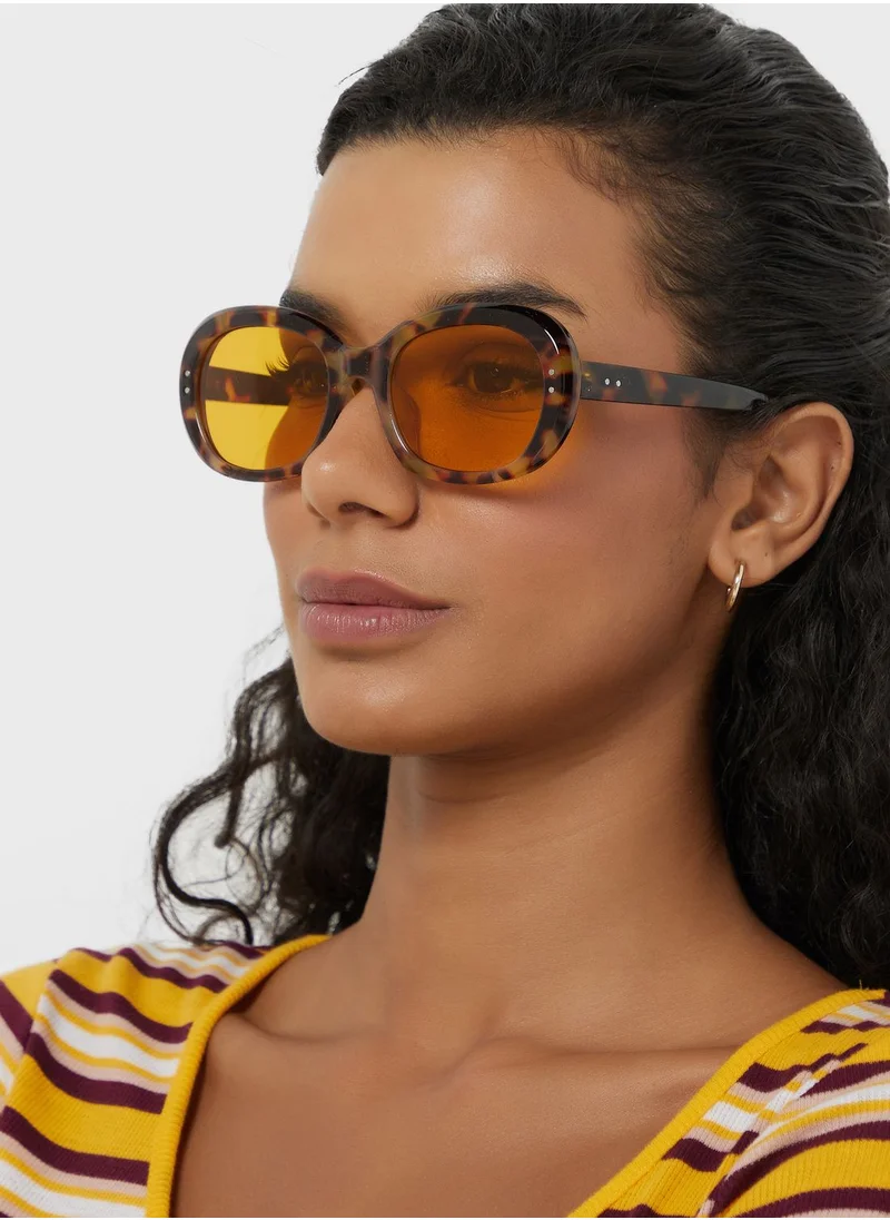 Ginger Oversized Round Len Sunglasses
