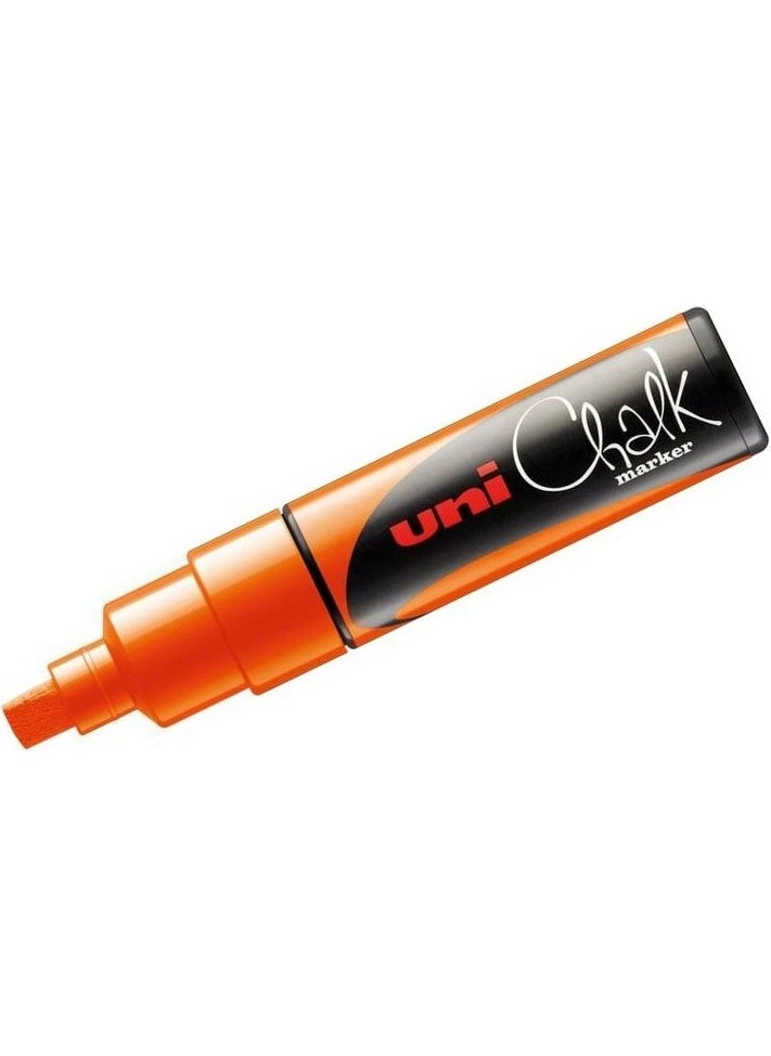 Uni Chalk Marker Wet Wipe Pwe-8k Cut Tip Liquid Chalk Pen Highlighter Orange 