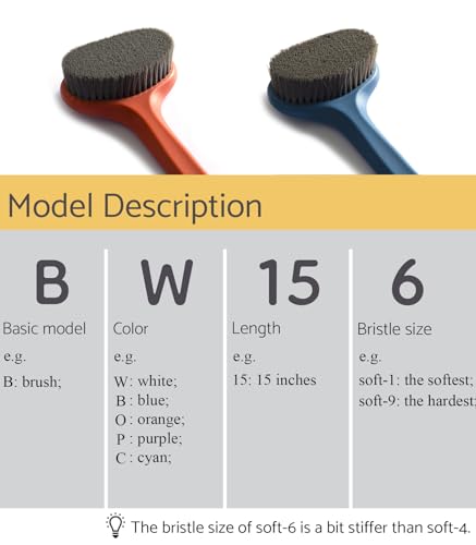 surlees Back Scrubber for Shower, Bath and Body Brush for Elderly, Men and Women, 15 Inch / 38 CM (Orange, Scrub Force 4) - Image 4