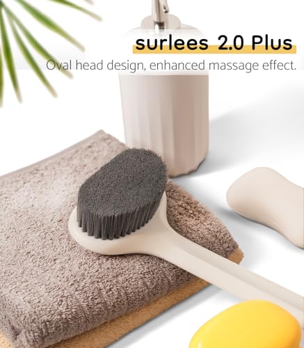 surlees Back Scrubber for Shower, Bath and Body Brush for Elderly, Men and Women, 15 Inch / 38 CM (Orange, Scrub Force 4) - Image 5