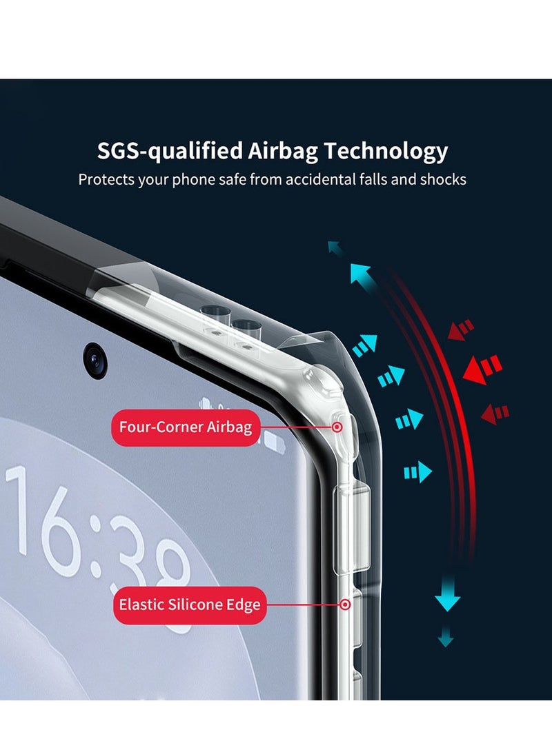 general VIVO V40 5G Case Ultra Thin Clear PC Back with TPU Phone Back Cover Case Shock Proof Slim - (Transparent | Black) - Image 3