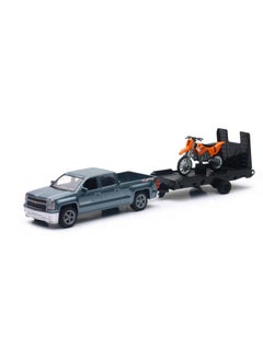 NewRay New Ray Toys 1:43 Scale Chevrolet Silverado Pick Up W/Bike or ATV - Assorted Style And Colors 