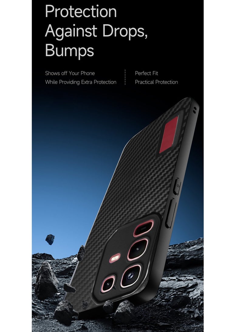 Wtech Infinix Note 50 Pro 4G 2025 Liquid Silicone Carbon Fiber Texture Case Cover (MCFPSN) - Black - Image 4