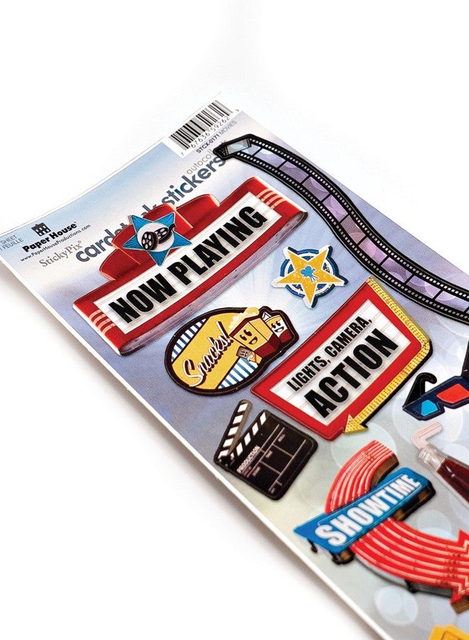 Paper House Productions Cardstock Sticker Sheet for Crafts, Scrapbooking & Collecting - Movie Night - Image 2