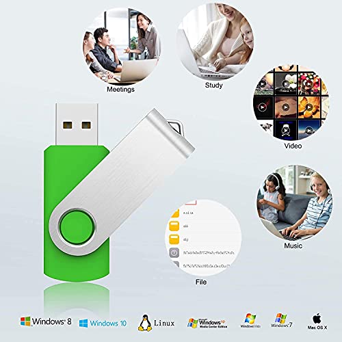 KOOTION 5 X 16GB USB Flash Drive 2.0 Thumb Drive 16 gb Memory Stick Swivel Keychain Design Mixcolor - Image 5