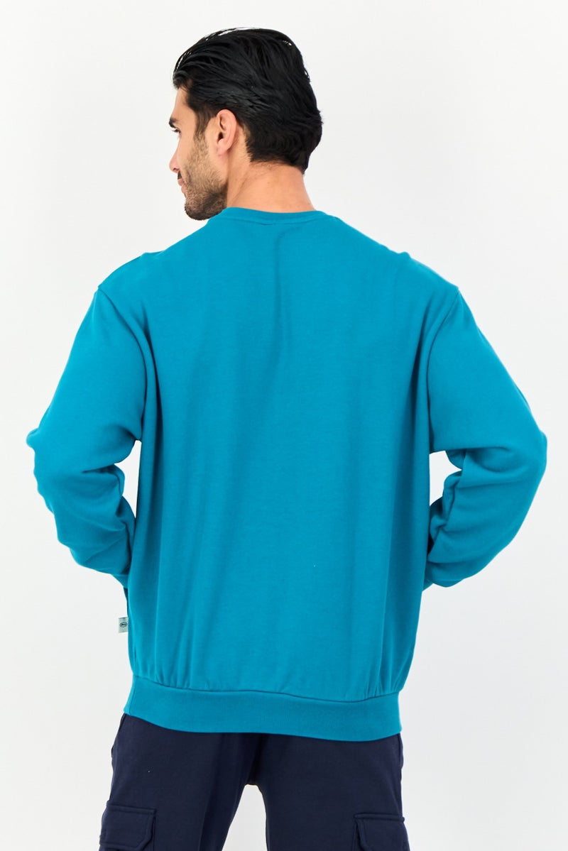 Reebok Men Sportswear Fit Long Sleeve Outdoor Sweatshirt, Teal Green - Image 2