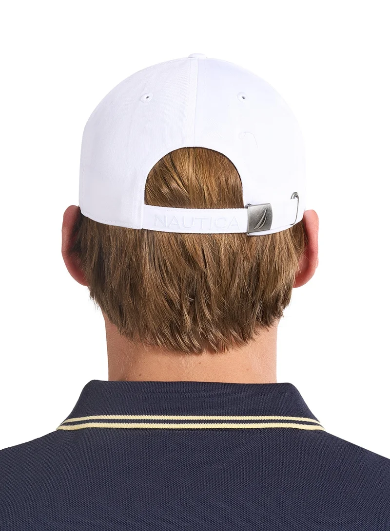 NAUTICA White 3D Embroidered Logo Cap