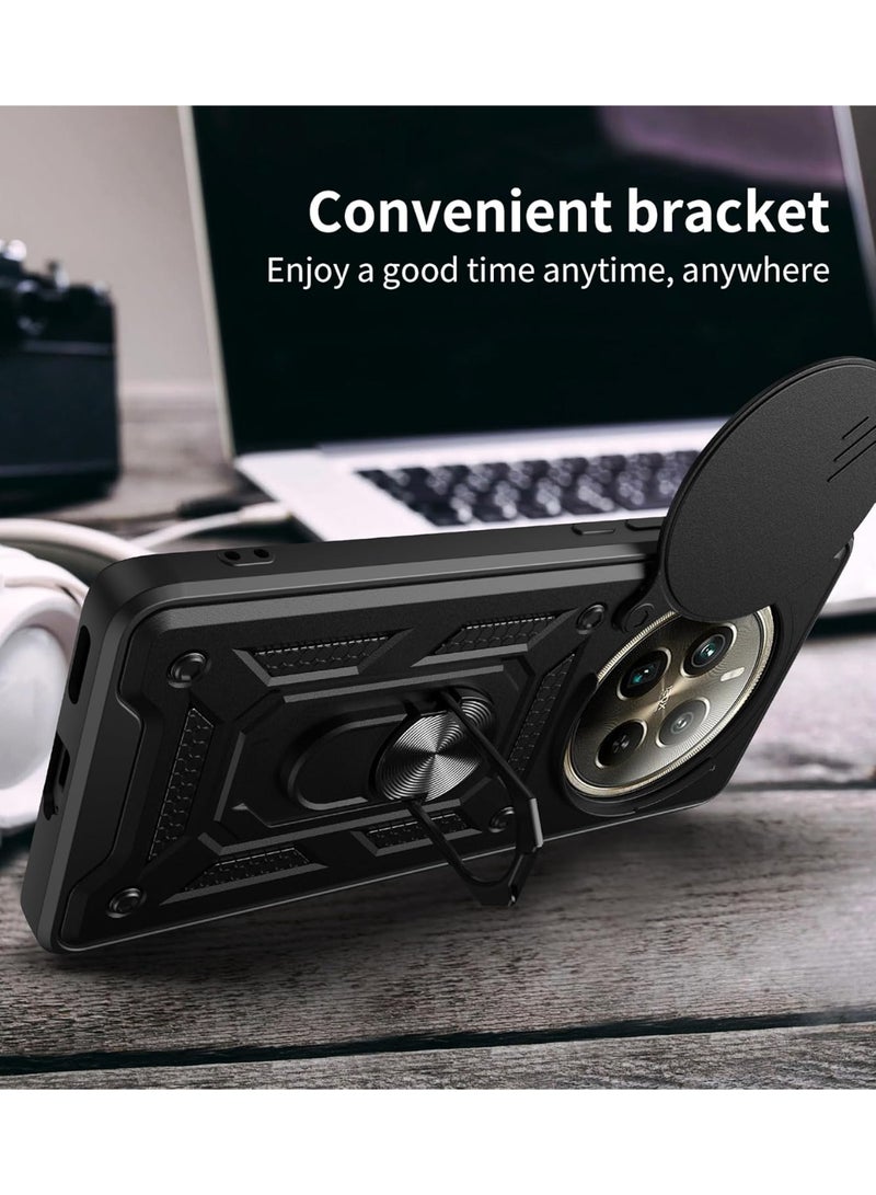 ثلاثة نمور for realme 12 Pro 5G / realme 12 Pro + 5G غطاء الحالة, غطاء عدسة الكاميرا الشريحة, حامل الحلقة المغناطيسية مقعد حالة الهاتف الوقائي ل realme 12 Pro 5G / realme 12 Pro + 5G, أسود - Image 4
