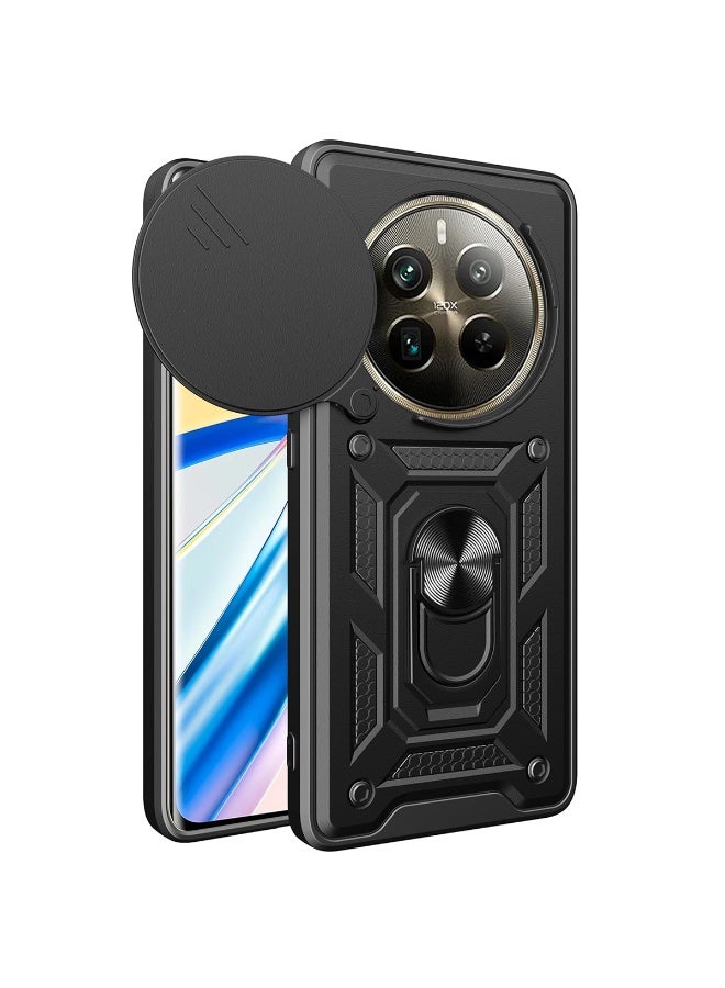 ثلاثة نمور for realme 12 Pro 5G / realme 12 Pro + 5G غطاء الحالة, غطاء عدسة الكاميرا الشريحة, حامل الحلقة المغناطيسية مقعد حالة الهاتف الوقائي ل realme 12 Pro 5G / realme 12 Pro + 5G, أسود - Image 1