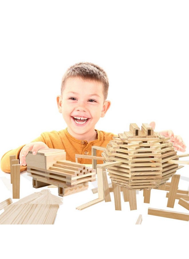 3 Bees & Me 3 Bees & Me Wooden Building Toys - STEM Toys for Boys and Girls - 100 Wood Plank Pieces - Image 3