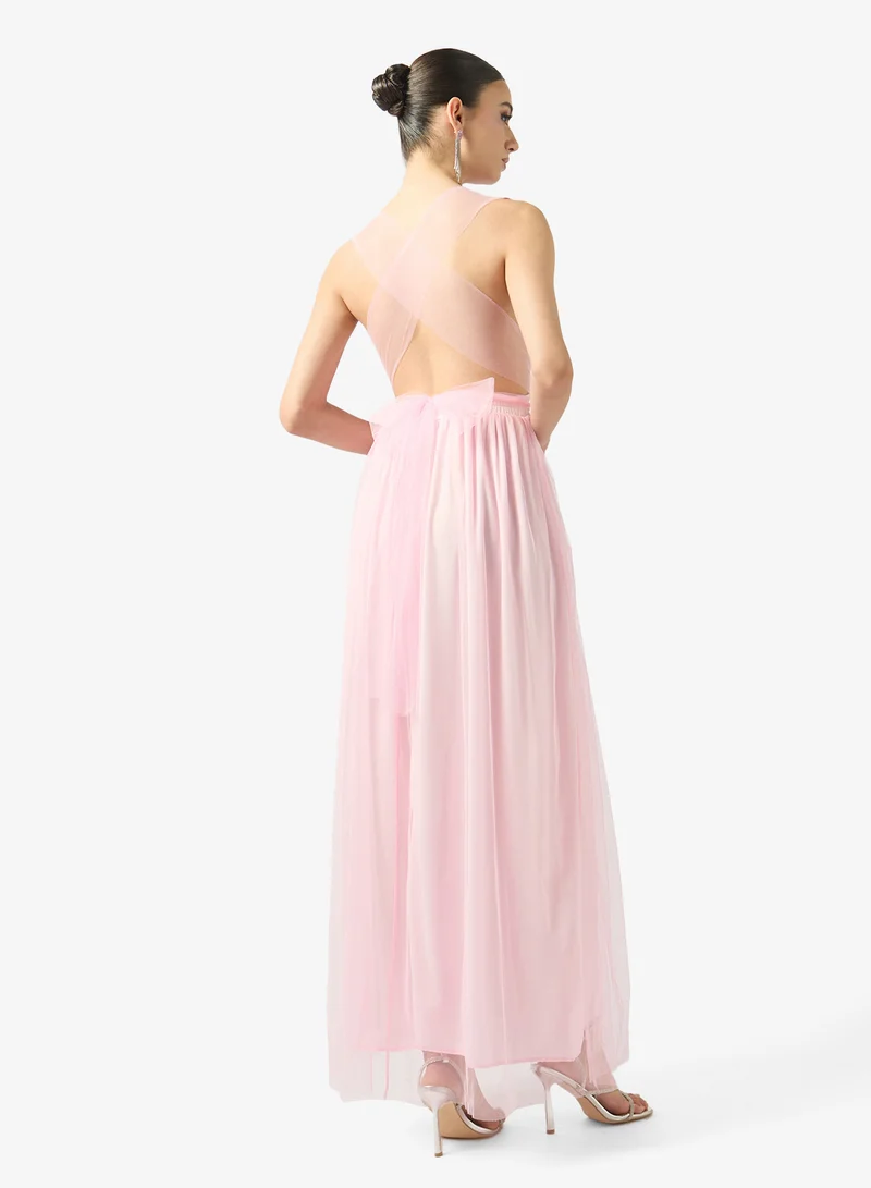 فايور Soft Blush Pleated Maxi Dress