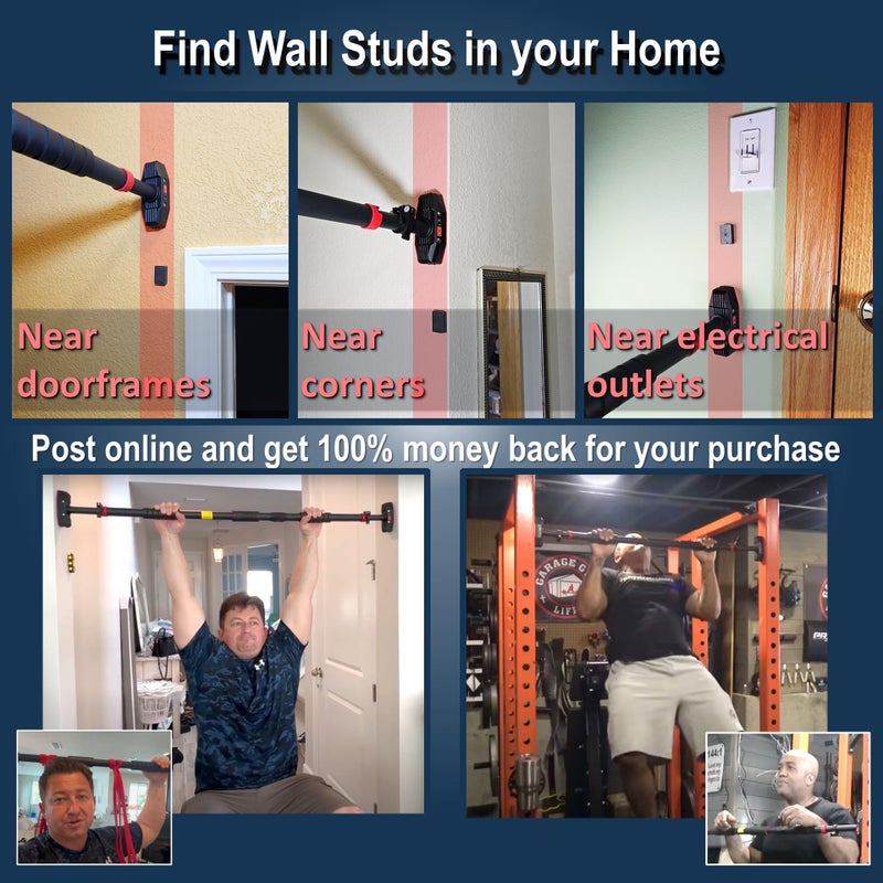 IRONSURGE Pull Up Bar for Doorway 6-piece Set with Two Attachable Resistance Bands, Training Manual, Door frame Chin Up Bar, and Two Angled Supports For Home Gym Workout, No Screws, Max 680lbs, - Image 5
