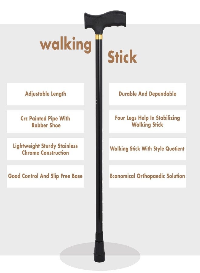 عصا مشي فاخرة قابلة لتعديل الارتفاع من الألومنيوم من دكتور تورسو، مناسبة للرجال والنساء وكبار السن (أسود) - Image 5