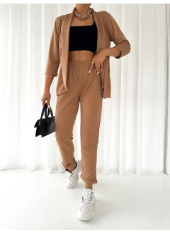 Escbutik Women's Elastic Waist Scuba Trousers Jacket Set of 2  - Image 3