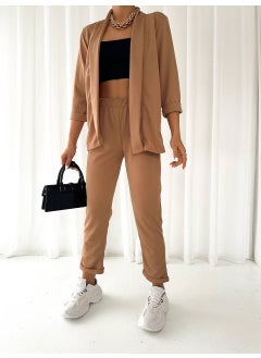 Escbutik Women's Elastic Waist Scuba Trousers Jacket Set of 2  - Image 4