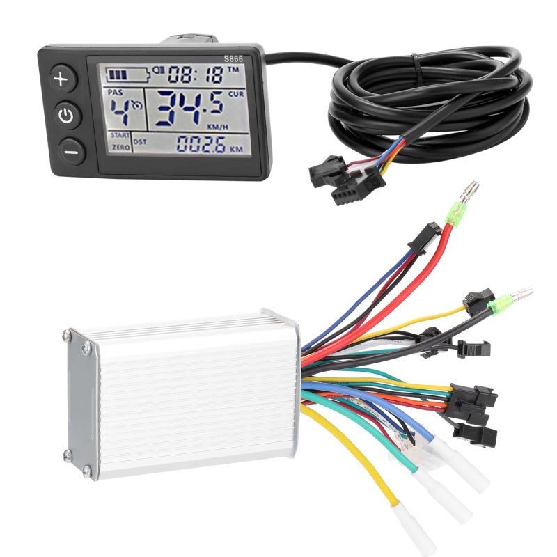 Brushless Electric Bike Controller with LCD Display 24V-48V 350W - Rainproof Lightweight E-Bike Controller for Electric Bicycles Scooters - Image 1