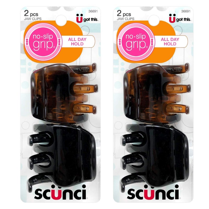 Scunci No-Slip Grip Chunky Jaw Clips All-Day Hold, 2-Pieces per Pack (2-Pack) - Image 1