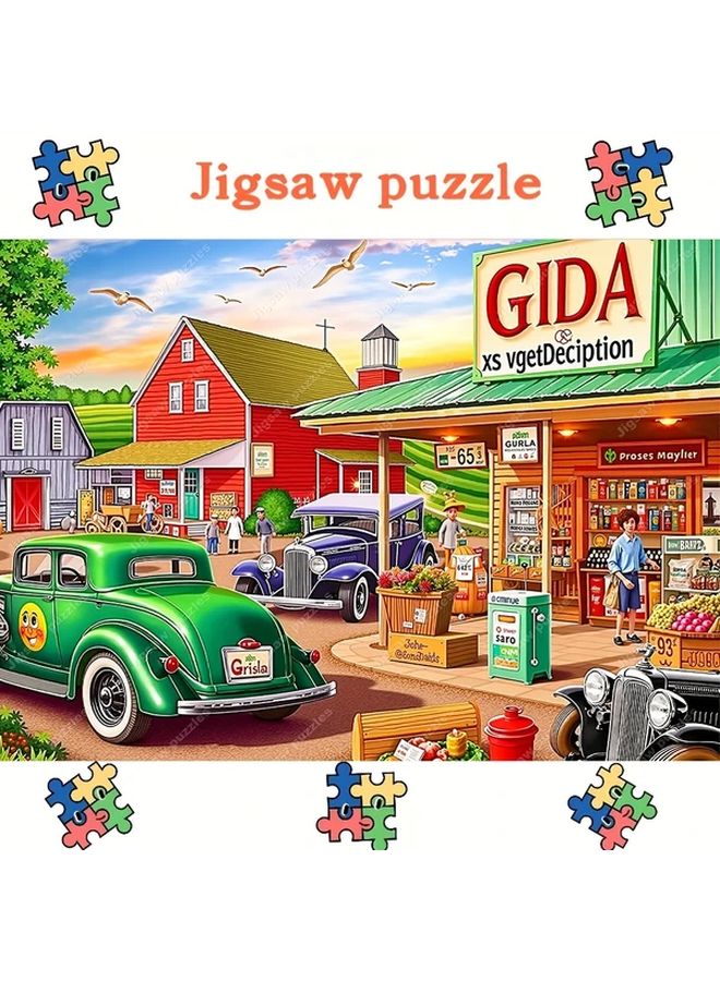 2000 قطعة لغز مزرعة قديمة سوق للكبار ديكور جدار كبير هدية فنية - Image 3