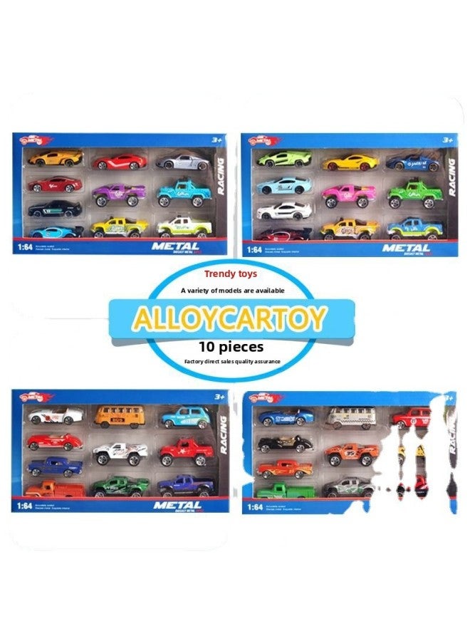 1:64 Alloy Car Color Ten Boxed Car Off-road Model Toy Sliding Boy Gift Simulation Metal Car-Color:Classic Car Series 10/box 2 Loading Method (random)  - Image 3