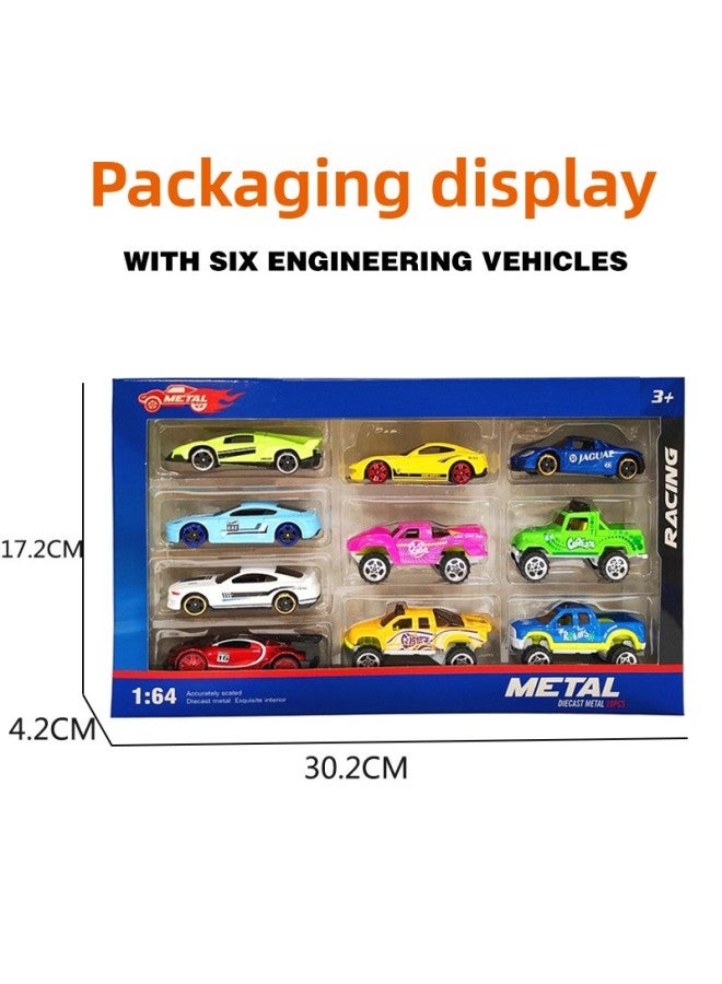 1:64 Alloy Car Color Ten Boxed Car Off-road Model Toy Sliding Boy Gift Simulation Metal Car-Color:Classic Car Series 10/box 2 Loading Method (random)  - Image 5
