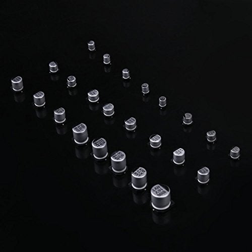 Walfront 400 Pcs 24 Values Electrolytic Capacitors Assortment Kit 24 Different Types SMD Bypass Low Frequency Aluminum with Storage Box 1uF - 1000uF - Image 3