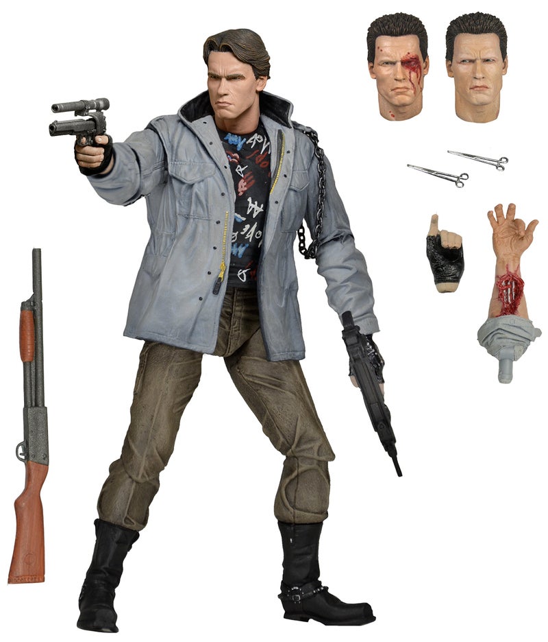 NECA تمثال عمل NECA تيرميناتور مقياس تام Ultimate T800 Tech Noir سايبورغ، 7" - Image 1