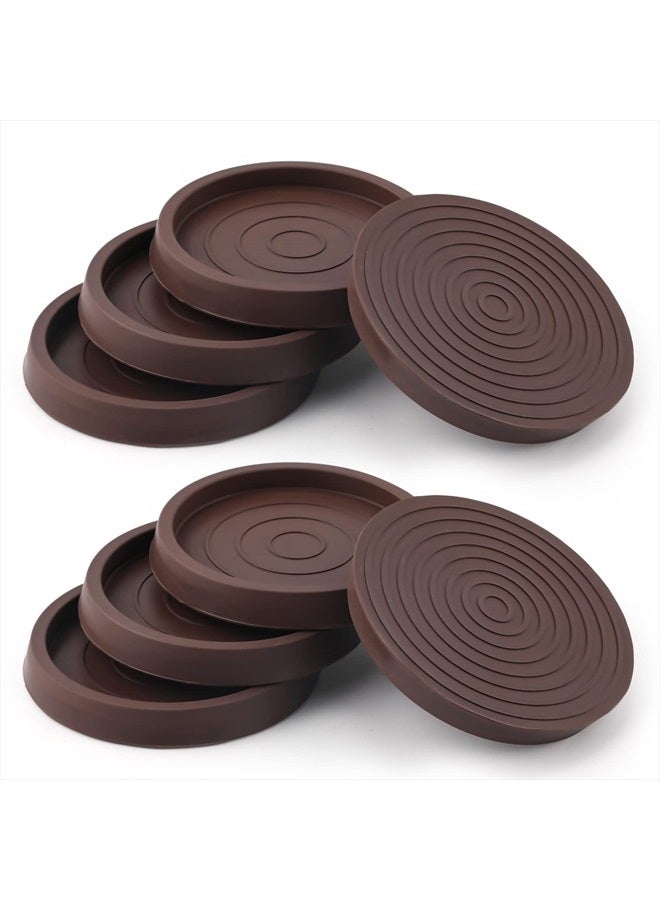 SAVITA 8PCS Non Slip Furniture Pads, 2.5inch/6.4cm Round Furniture Coasters Bed Stoppers Rubber Furniture Feet Silicone Chair Leg Protectors for Bed, Cabinet, Sofa, Chair, Table, Piano (Brown) - Image 1