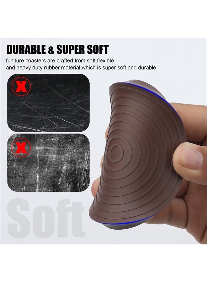 SAVITA 8PCS Non Slip Furniture Pads, 2.5inch/6.4cm Round Furniture Coasters Bed Stoppers Rubber Furniture Feet Silicone Chair Leg Protectors for Bed, Cabinet, Sofa, Chair, Table, Piano (Brown) - Image 4