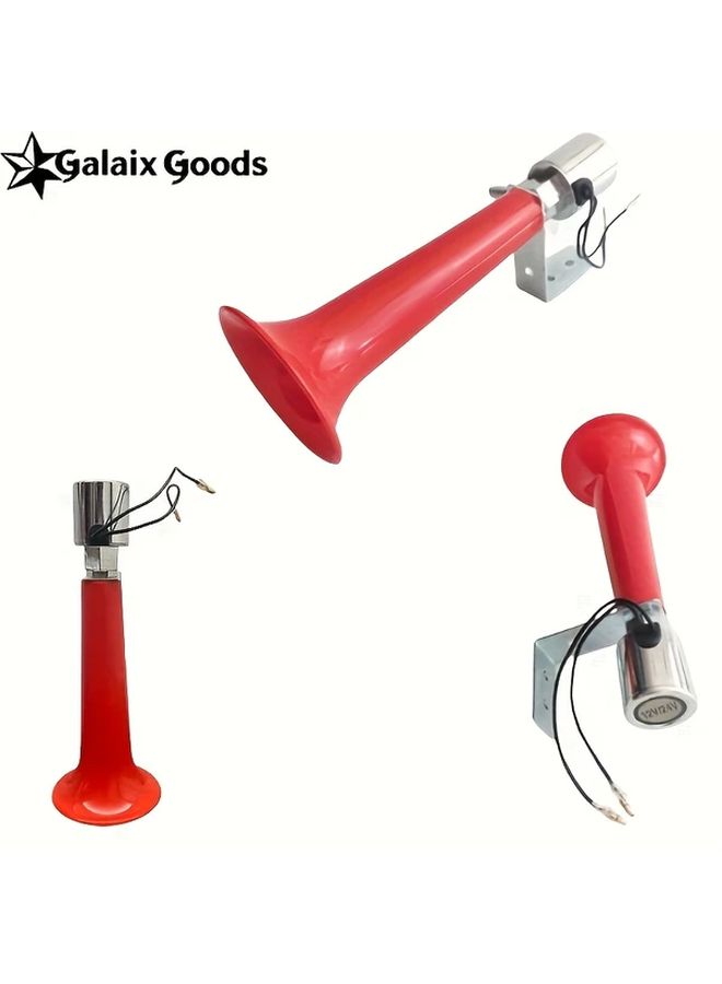 Red 12V 24V Air Horn Powerful Durable ABS Matte Finish Universal Fit For Trucks Buses Cars - Image 5