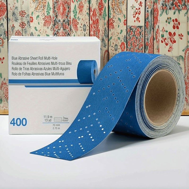 320 Grit Perforated Sandpaper Roll 12M Anti Clogging for Automotive Coating Removal and Scratch Repair - Image 1