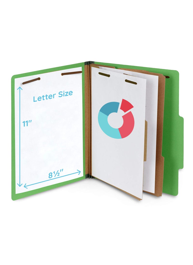 Blue Summit Supplies 10 Green Classification Folders, 2 Divider, 2 Inch Tyvek expansions, Durable 2 Prongs Designed to Organize Standard Medical Files, Law Client Files, Office Reports, Letter Size, Green, 10 Pack  - Image 2