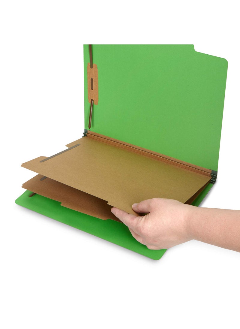 Blue Summit Supplies 10 Green Classification Folders, 2 Divider, 2 Inch Tyvek expansions, Durable 2 Prongs Designed to Organize Standard Medical Files, Law Client Files, Office Reports, Letter Size, Green, 10 Pack  - Image 3