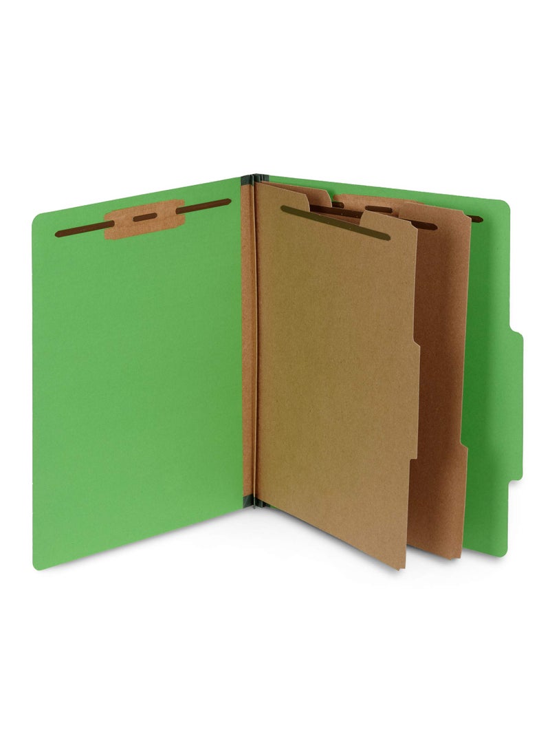 Blue Summit Supplies 10 Green Classification Folders, 2 Divider, 2 Inch Tyvek expansions, Durable 2 Prongs Designed to Organize Standard Medical Files, Law Client Files, Office Reports, Letter Size, Green, 10 Pack  - Image 1