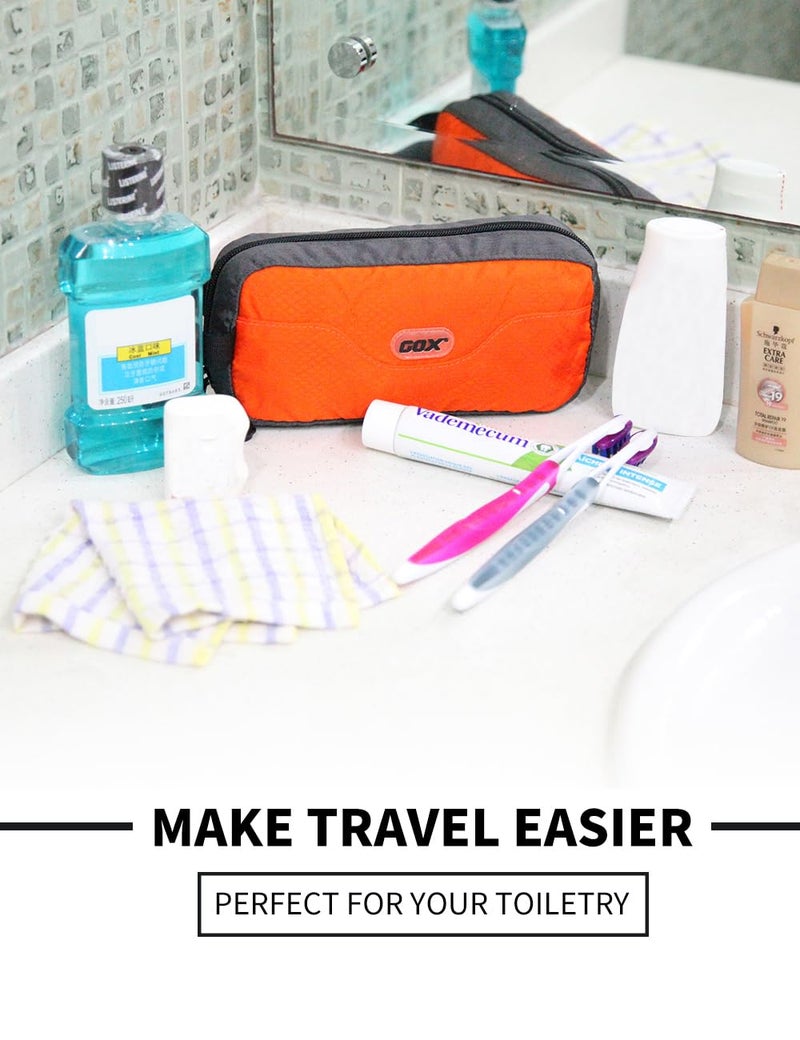 GOX Travel Toiletry Bag Dopp Kit Case for Men Multifunction Packing Organizer Pouch(Orange) - Image 2