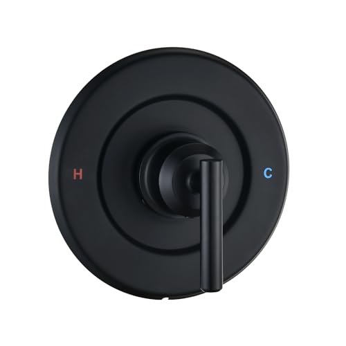 Ultrimkit Replacement for Moen Posi-Temp Valve Only Shower Faucet Trim Kit (Valve& Catridge Not Inclued), Volume and Temperature Control Level Handle, Matte Black - Image 1