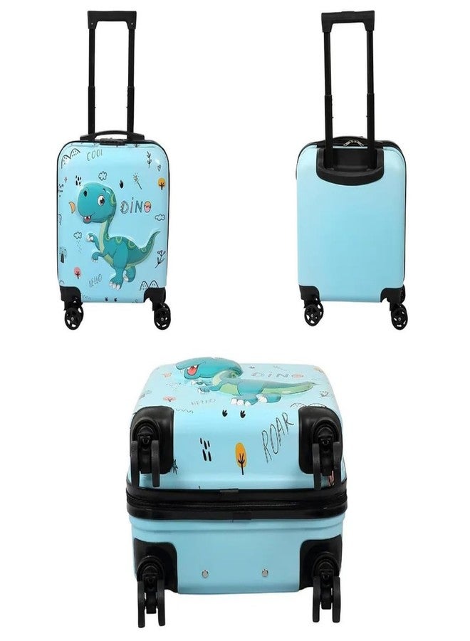 ZIKKU Polycarbonate Kids Travel Trolley Bag, 8 Wheels, Hard Case, 360 Degree Wheeling System, Suitcase for Kids (Dino), Blue Medium - Image 2