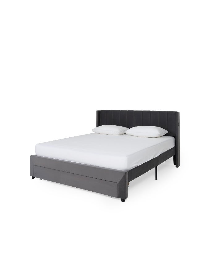 Pan Home Syran King Bed 180X200 Cm - Grey  - Image 2