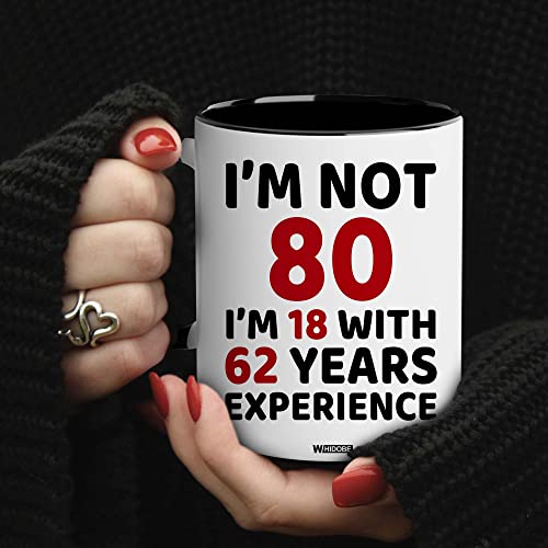 WHIDOBE 80th Birthday Gifts for Women, Men, Dad, Mom - 1945 Birthday Gifts - 80 Years Old Birthday Gifts Coffee Mug for Husband, Wife, Friend, Coworker - 80th Birthday Gift For Grandma, Grandpa - Image 3