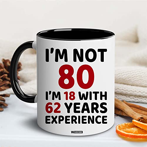 WHIDOBE 80th Birthday Gifts for Women, Men, Dad, Mom - 1945 Birthday Gifts - 80 Years Old Birthday Gifts Coffee Mug for Husband, Wife, Friend, Coworker - 80th Birthday Gift For Grandma, Grandpa - Image 4