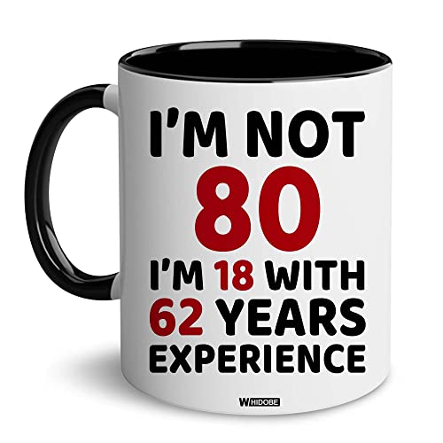 WHIDOBE 80th Birthday Gifts for Women, Men, Dad, Mom - 1945 Birthday Gifts - 80 Years Old Birthday Gifts Coffee Mug for Husband, Wife, Friend, Coworker - 80th Birthday Gift For Grandma, Grandpa - Image 1
