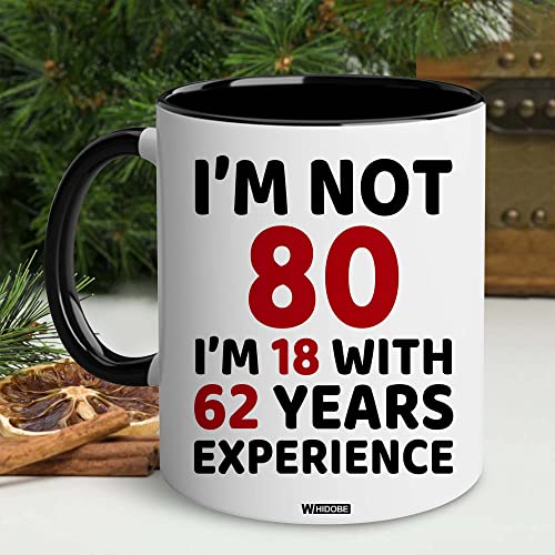 WHIDOBE 80th Birthday Gifts for Women, Men, Dad, Mom - 1945 Birthday Gifts - 80 Years Old Birthday Gifts Coffee Mug for Husband, Wife, Friend, Coworker - 80th Birthday Gift For Grandma, Grandpa - Image 2