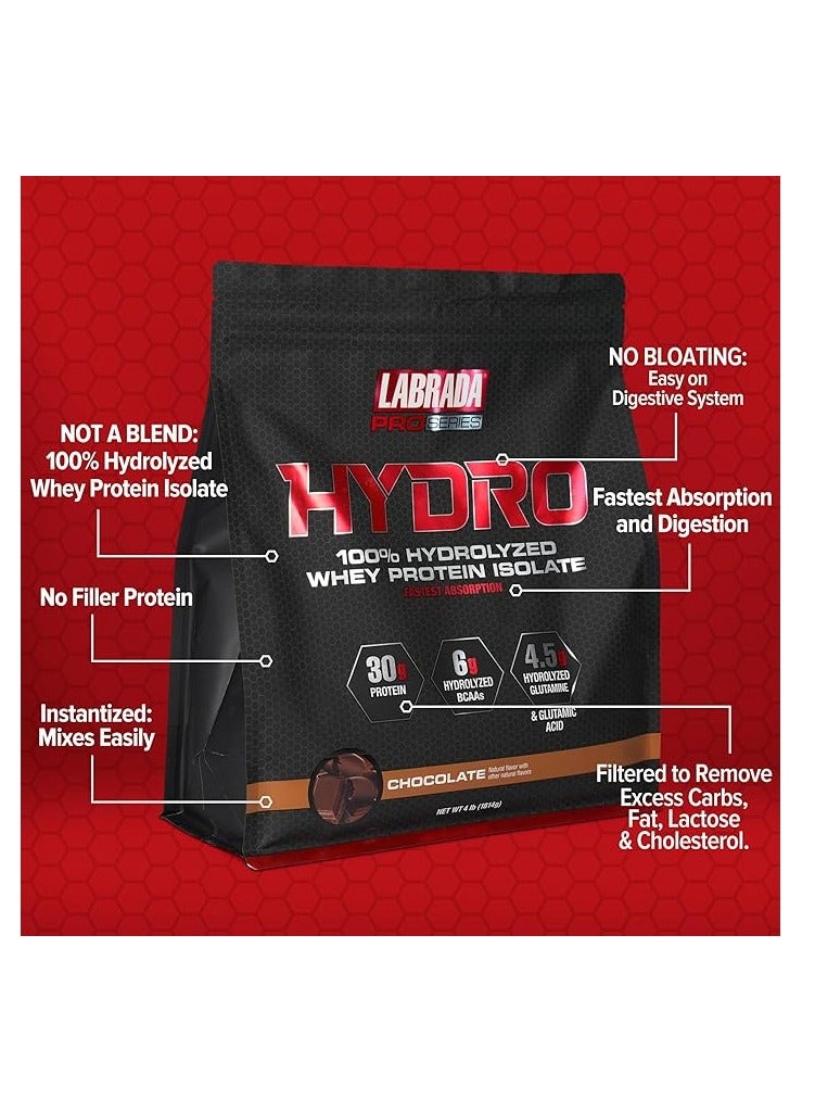 Labrada ProSeries Hydro 100% Hydrolyzed Whey Protein Isolate 4lb Chocolate - Image 2